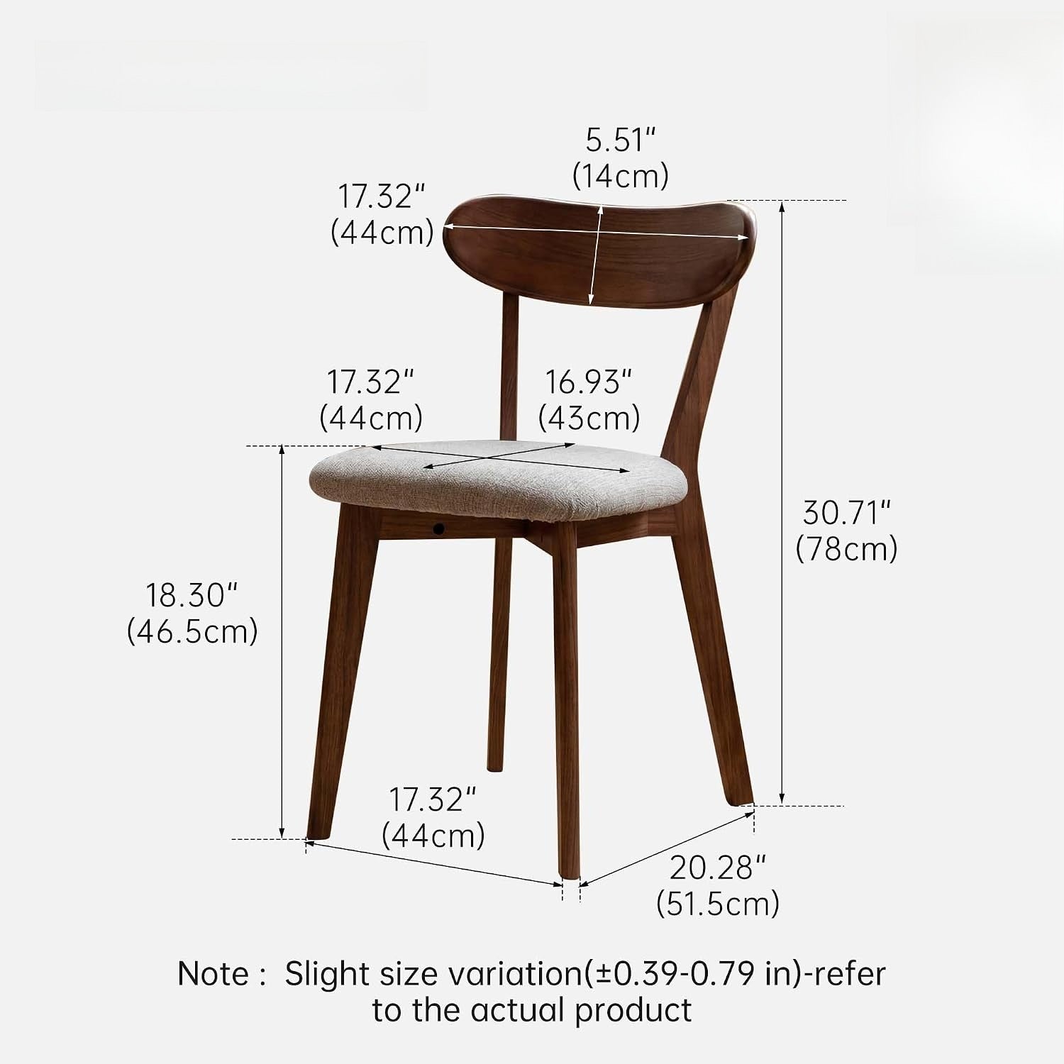 Mid-Century Oak Upholstered Dining Chair