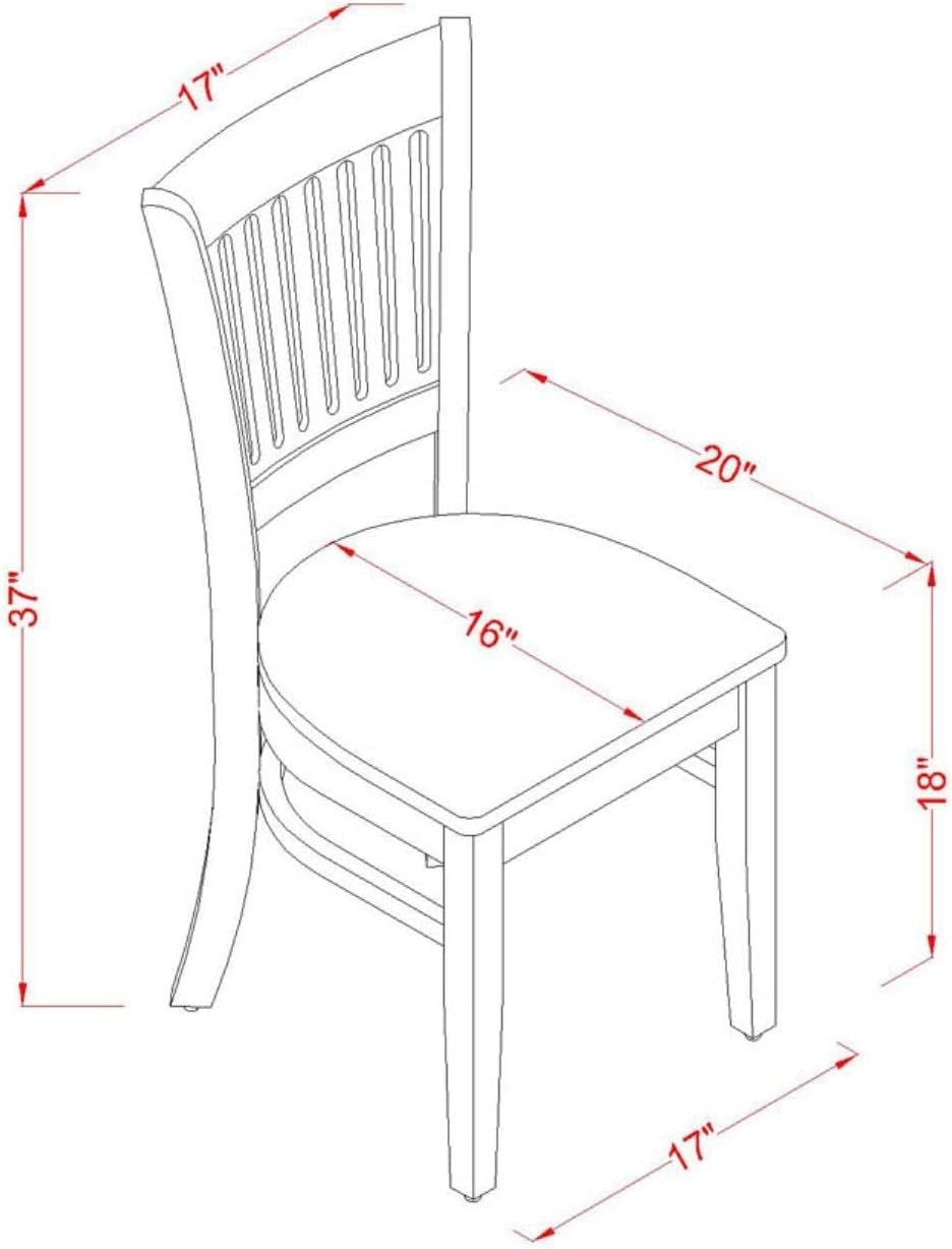 Oak Slat Back Wooden Dining Chairs Set of 2
