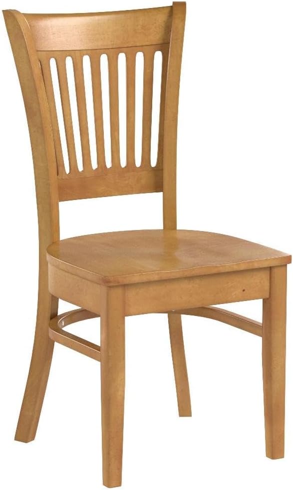 Oak Slat Back Wooden Dining Chairs Set of 2