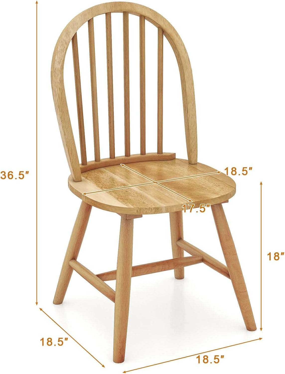 Oak Windsor Spindle Back Farmhouse Dining Chairs