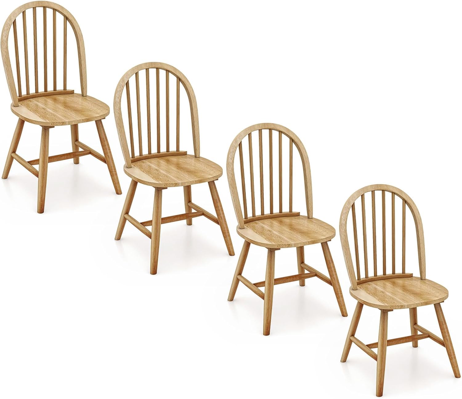Oak Windsor Spindle Back Farmhouse Dining Chairs