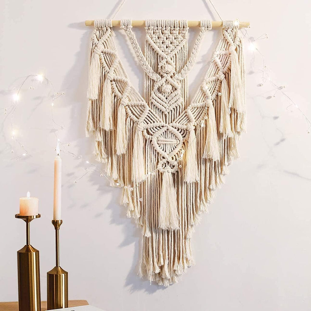 Boho Macrame Wall Hanging with Long Tassels