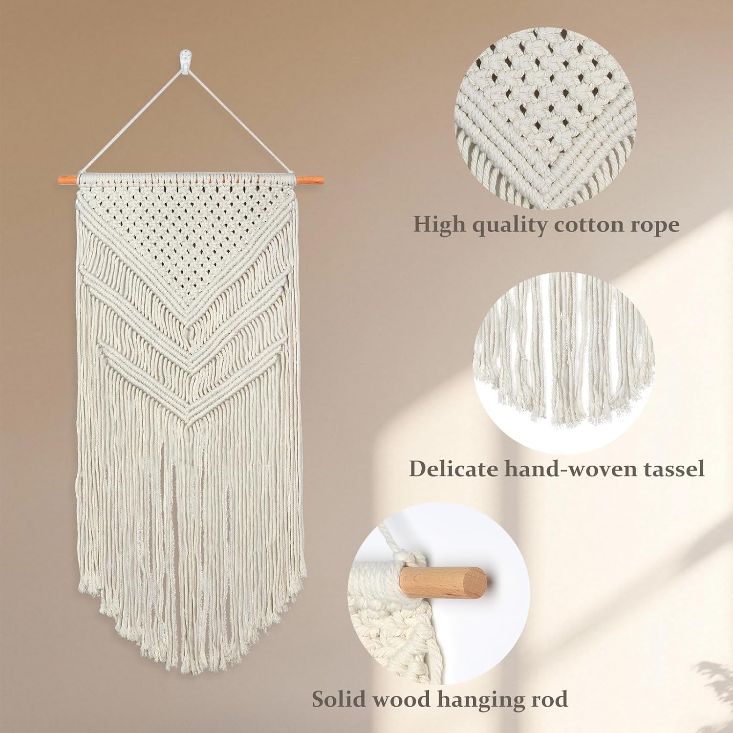Boho Macrame Wall Hanging with Tassels