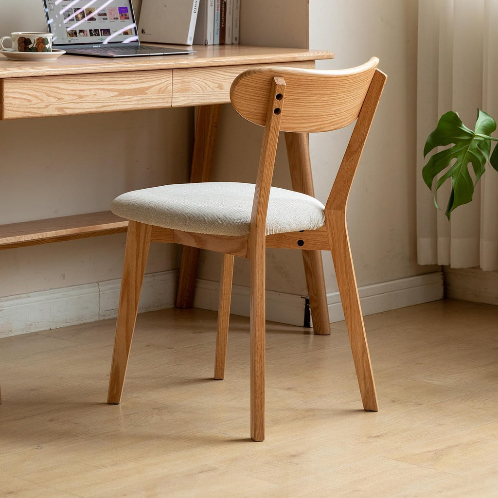 Mid-Century Oak Upholstered Dining Chair