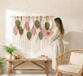 Boho Leaf Macrame Wall Hanging Tapestry
