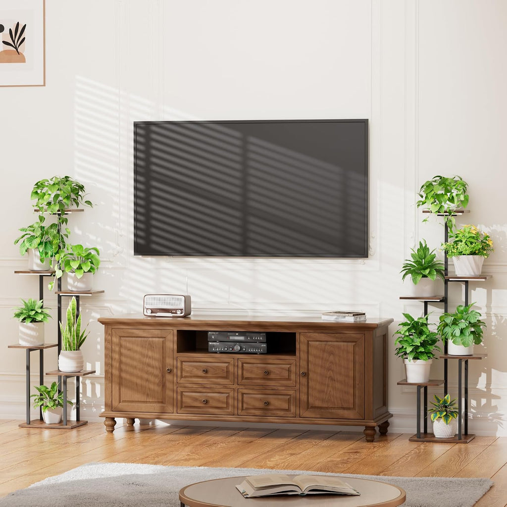 2-Pack 6-Tier Corner Plant Stand with Grow Light