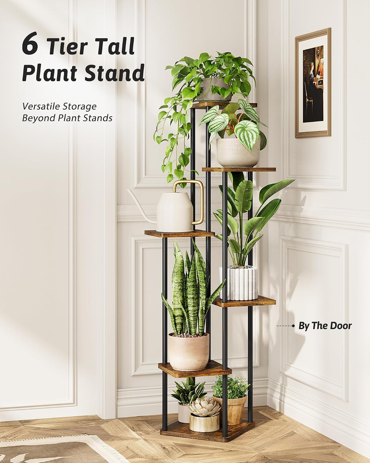 6-Tier Brown Corner Plant Stand