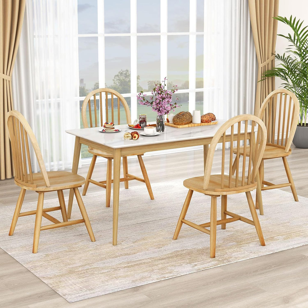 Oak Windsor Spindle Back Farmhouse Dining Chairs