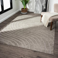Taupe Wave Geometric 6x9 Area Rug
