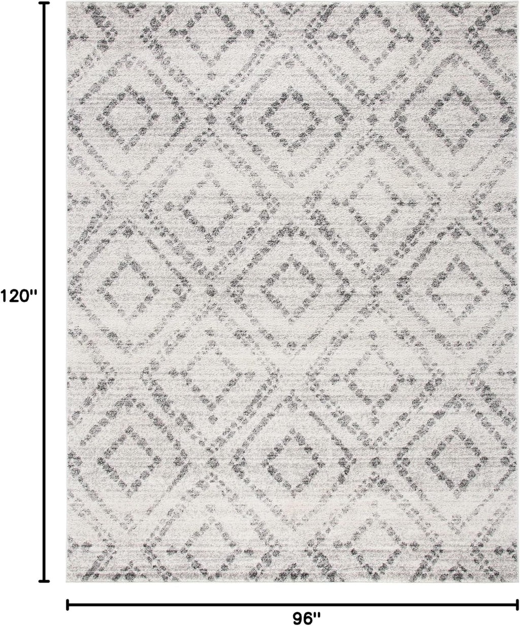 8x10 Grey Geometric Trellis Area Rug