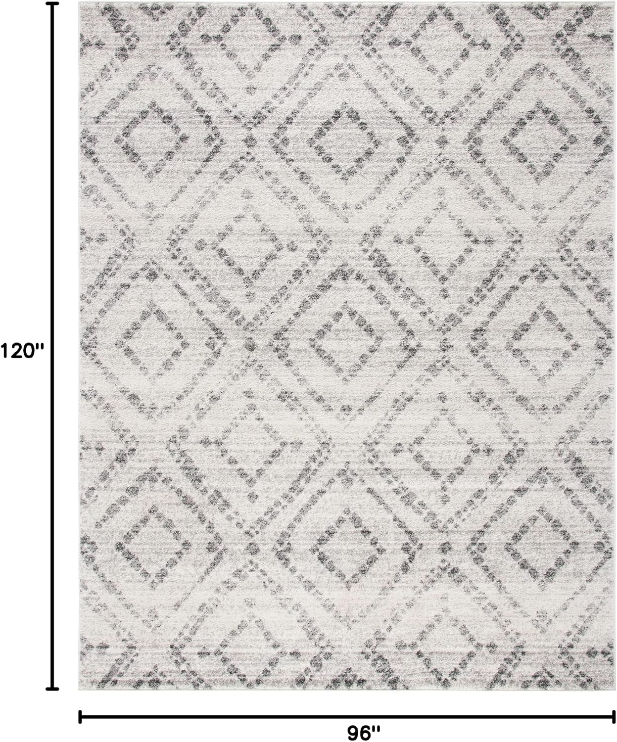 8x10 Grey Geometric Trellis Area Rug