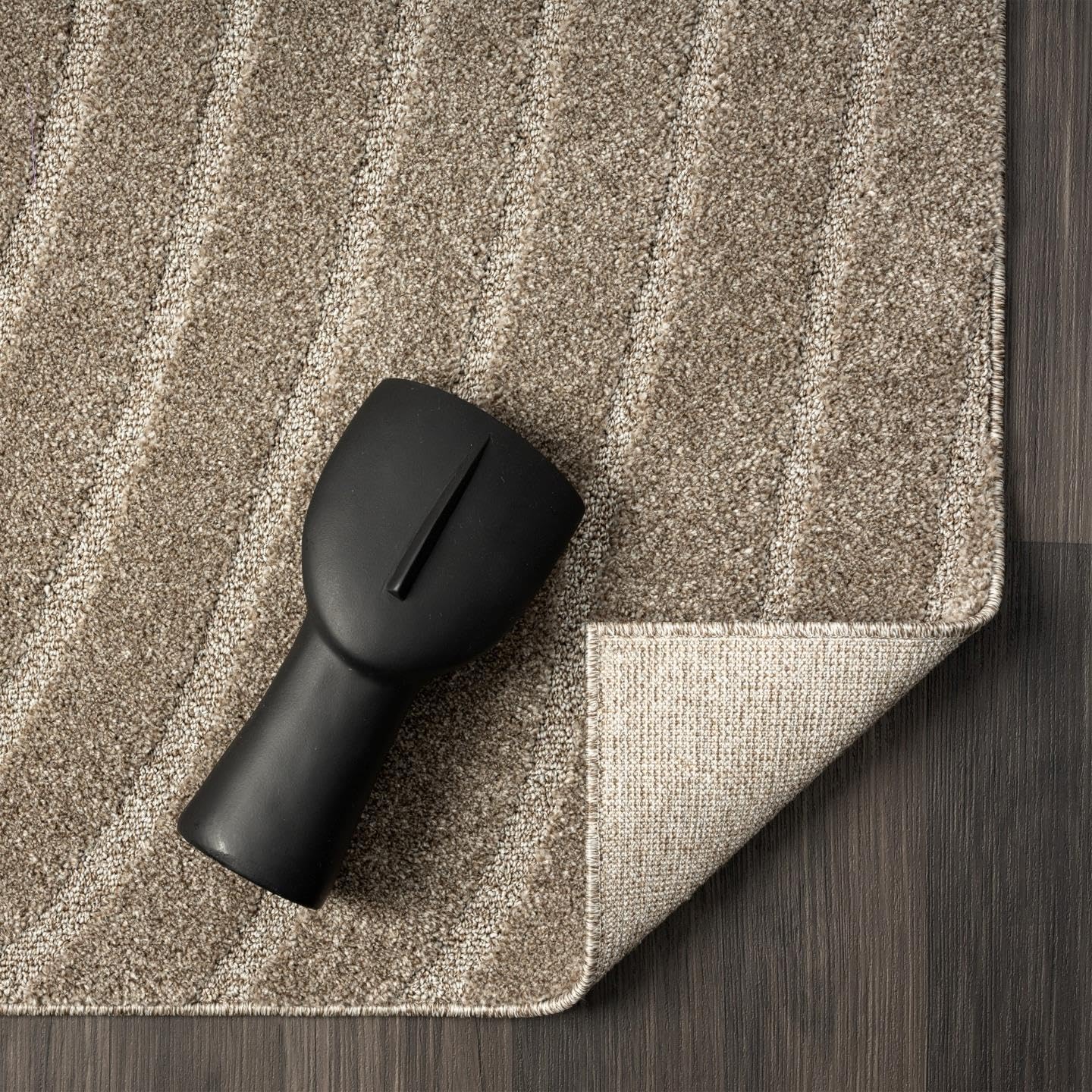 Taupe Wave Geometric 6x9 Area Rug