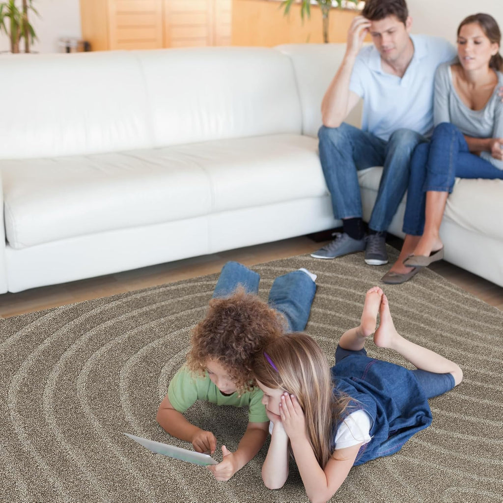 Taupe Wave Geometric 6x9 Area Rug