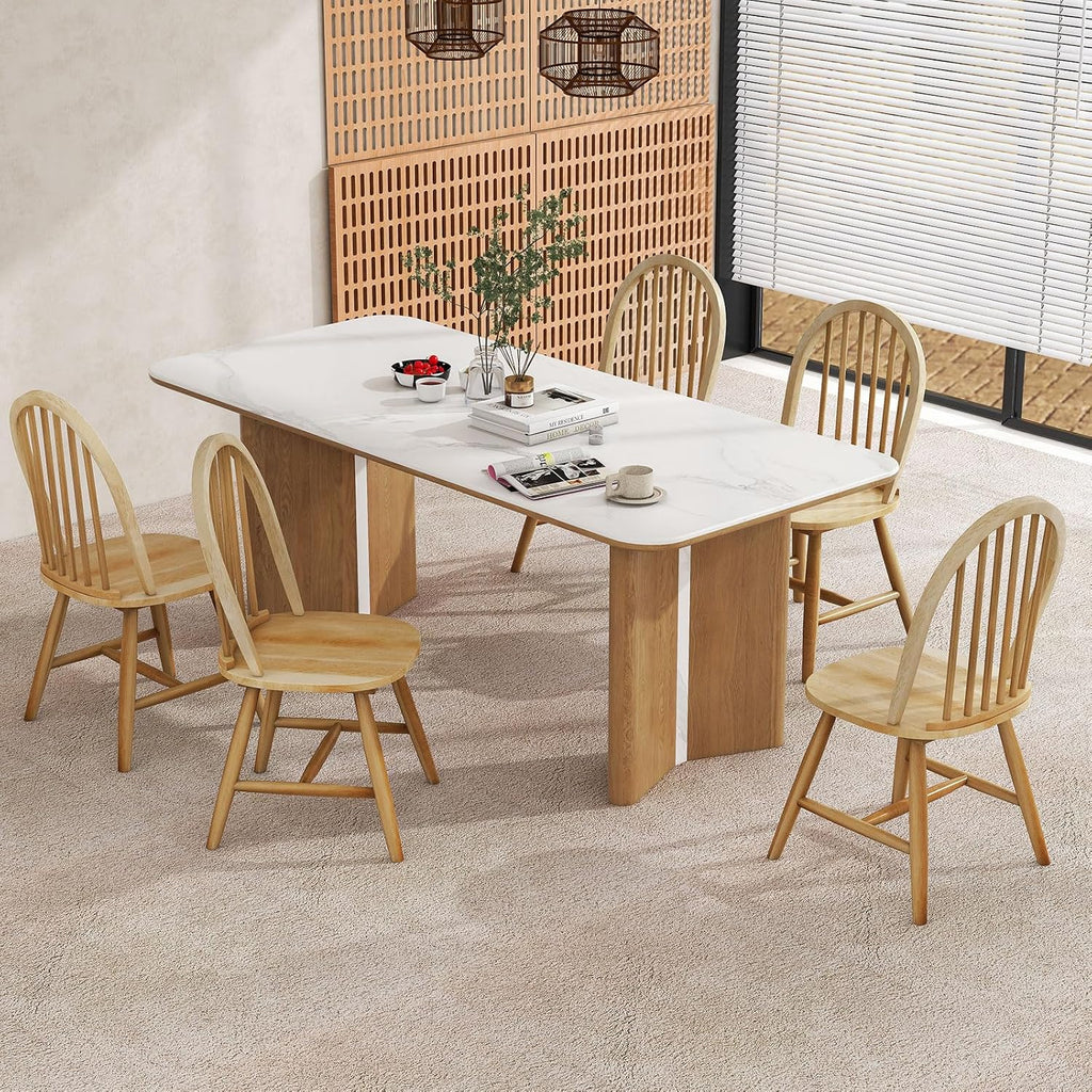 Oak Windsor Spindle Back Farmhouse Dining Chairs