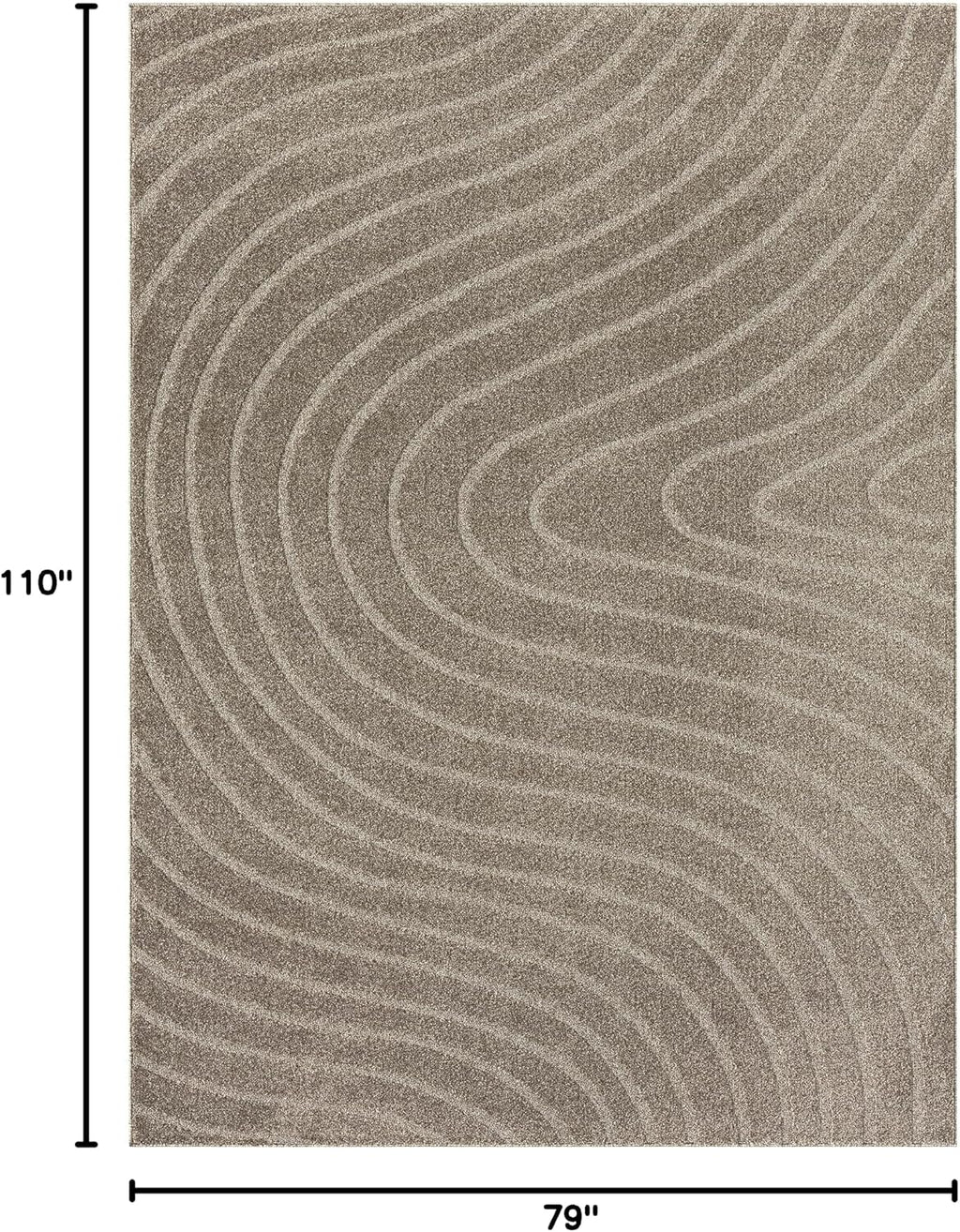 Taupe Wave Geometric 6x9 Area Rug