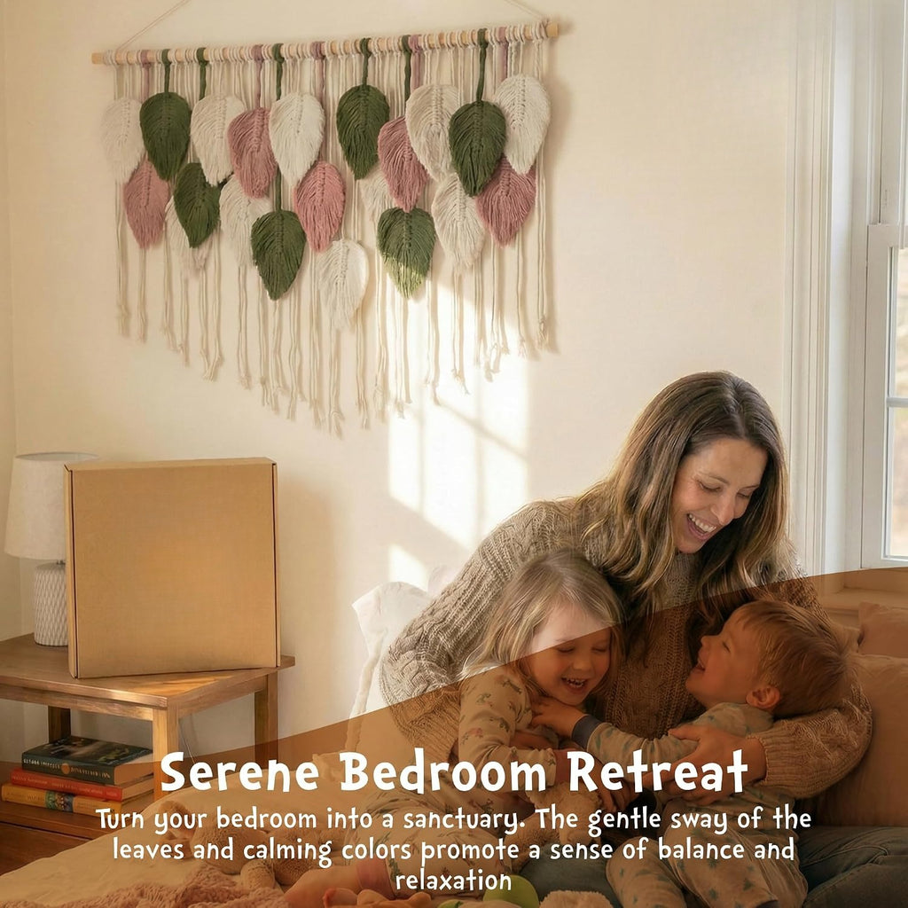 Boho Leaf Macrame Wall Hanging Tapestry